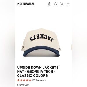 NWT Upside down JACKETS Georgia Tech No Rivals hat